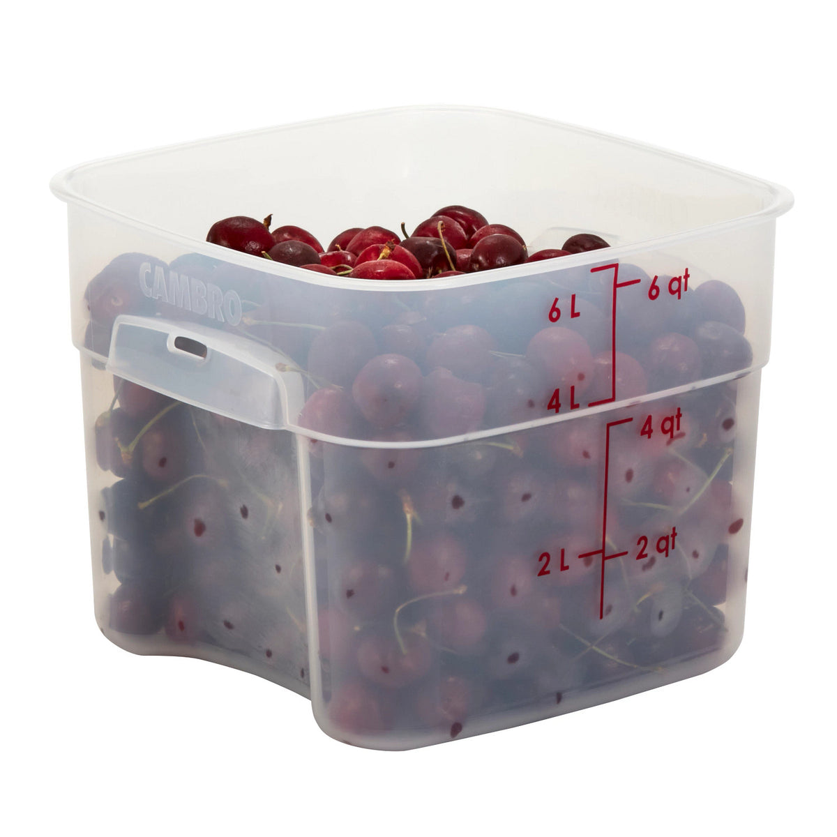Cambro 6SFSPROPP190 FreshPro CamSquares Square Food Storage Container, 6 qt., Translucent - Translucent