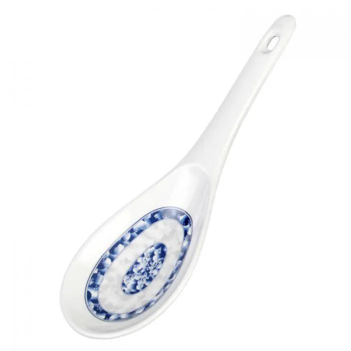 Thunder Group 7005DL, 1 1/2 OZ, 8 1/4" X 2 3/4" RICE LADLE, BLUE DRAGON, Melamine, NSF, Case Pack of 24