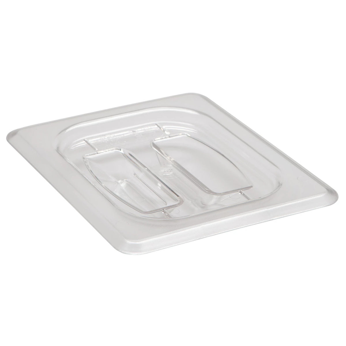 Cambro 80CWCH135 Camwear Eighth Size Food Pan Cover w/Handle, 6 3/8" x 5 1/4" - Clear