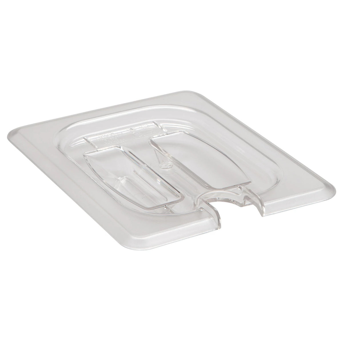 Cambro 80CWCHN135 Camwear Eighth Size Food Pan Notched Cover w/Handle, 6 3/8" x 5 1/4" - Clear