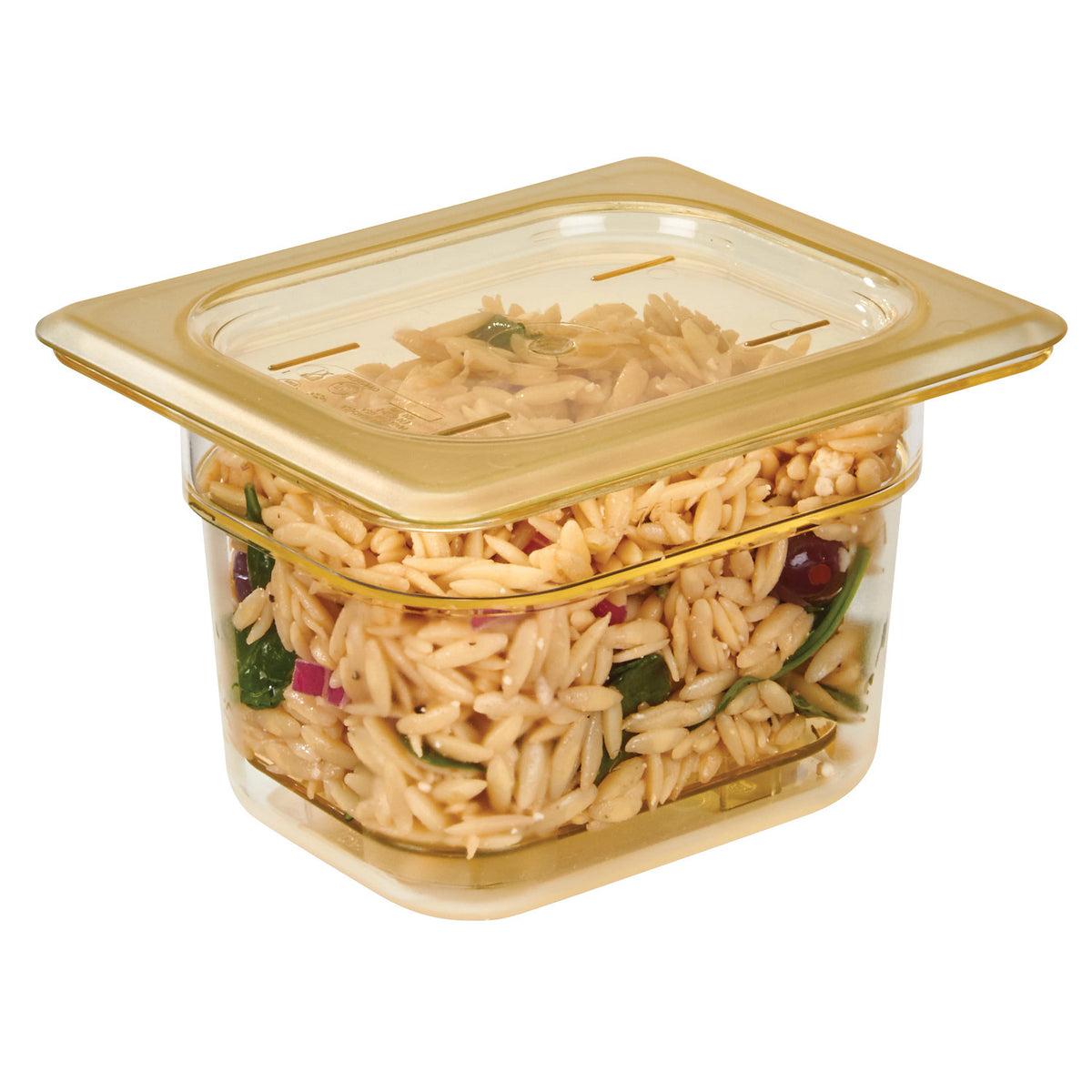 Cambro 80HPC150 H-Pan High Heat Flat Cover, Eighth Size Food Pan Lid - Amber