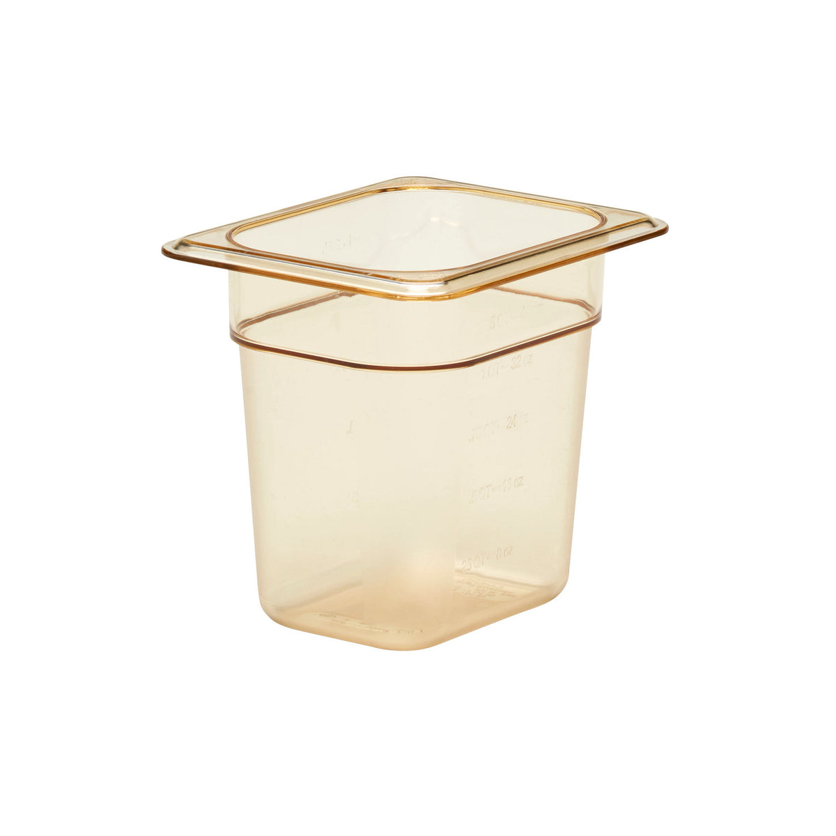Cambro 86HP150 H-Pan One Eighth Size High Heat Food Pan, 6" Deep, 1.5 qt - Amber