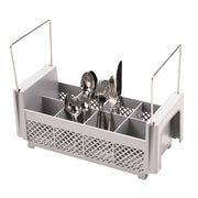 Cambro 8FB434151 Camrack 8 Comp Flatware Basket, with handles, 7 1/4" H - Soft Gray