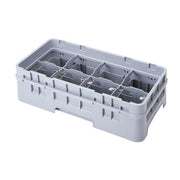 Cambro 8HC414151 Camrack Half Size, 8 Compartment Cup Rack, 4 1/4" Max Cup Height - Soft Gray