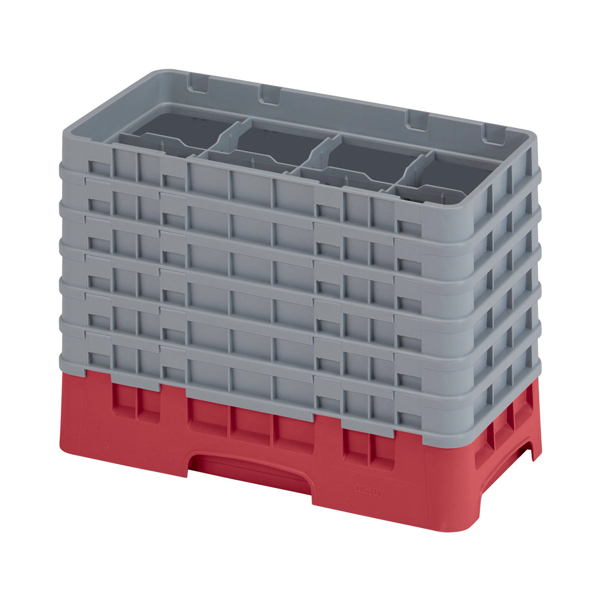 Cambro 8HS1114416 Camrack Half Size Glass Rack, 11 3/4" Max Glass Height - Cranberry
