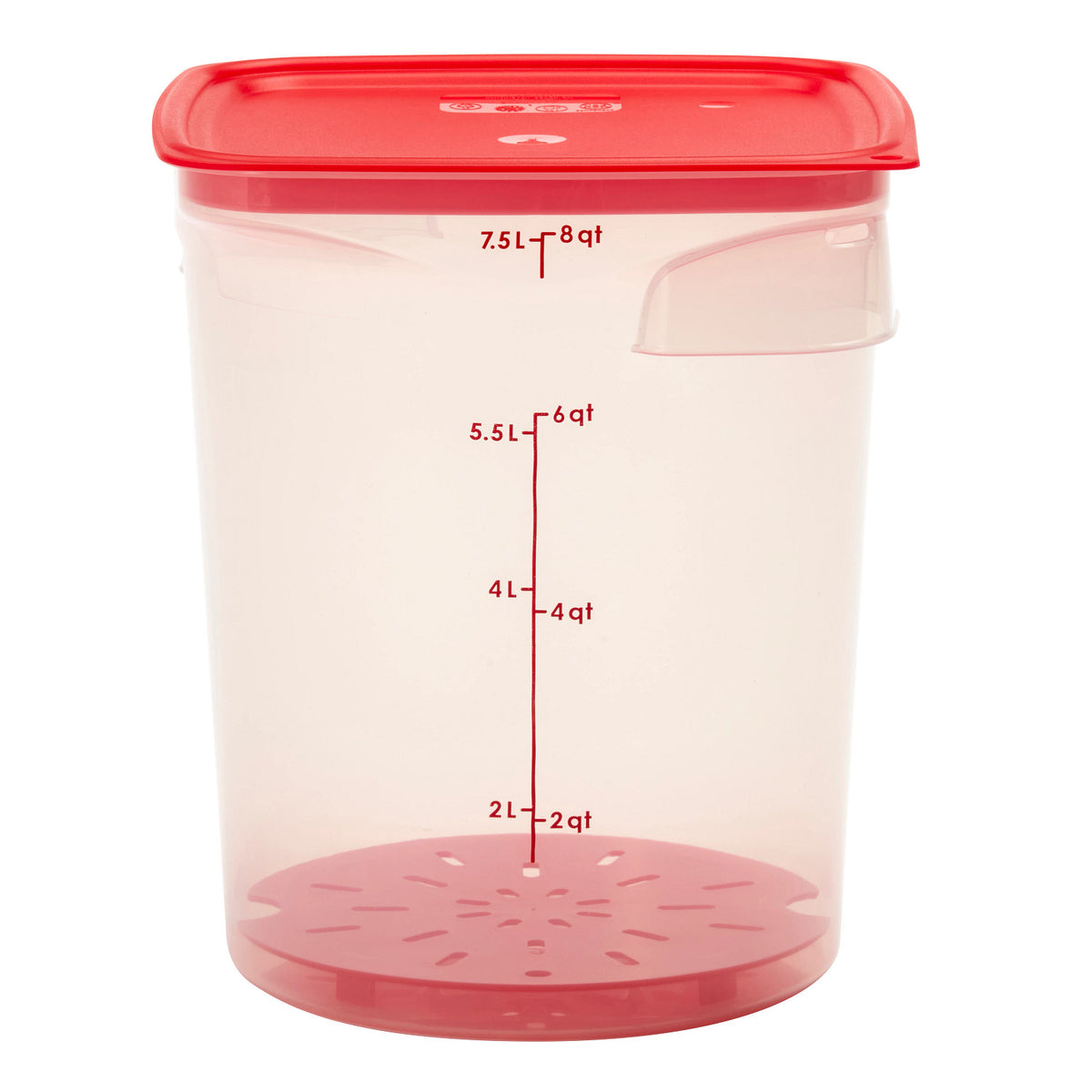 Cambro 8RFSPROPP190 FreshPro CamRounds Round Food Storage Container, 8 qt., Translucent - Translucent