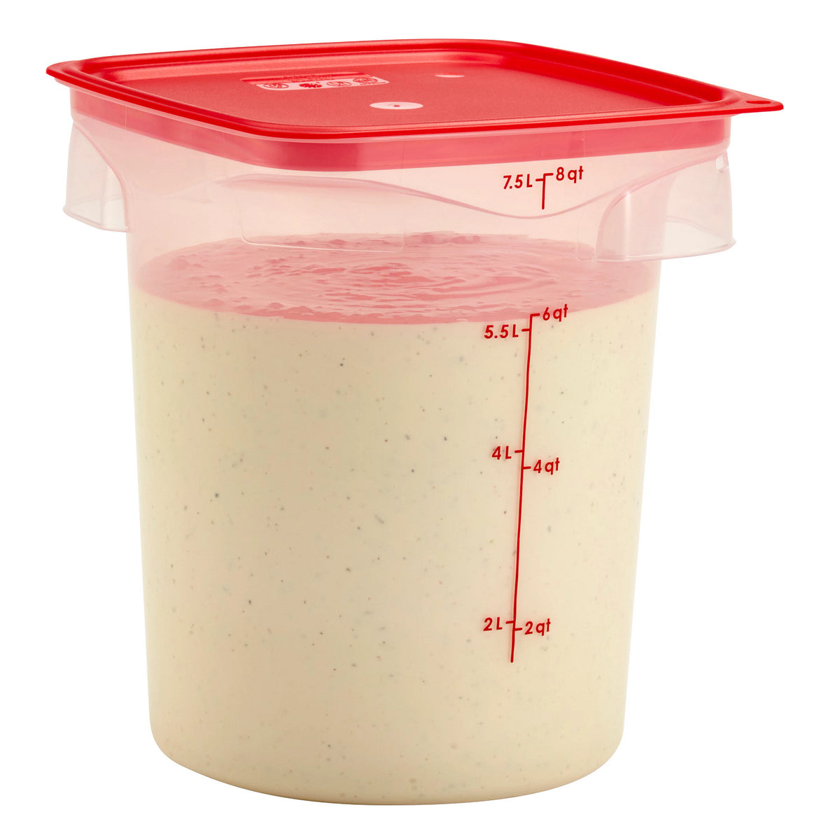 Cambro 8RFSPROPP190 FreshPro CamRounds Round Food Storage Container, 8 qt., Translucent - Translucent