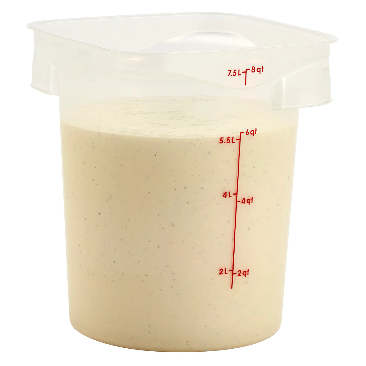 Cambro 8RFSPROPP190 FreshPro CamRounds Round Food Storage Container, 8 qt., Translucent - Translucent