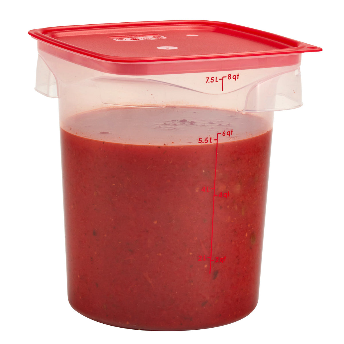 Cambro 8RFSPROPP190 FreshPro CamRounds Round Food Storage Container, 8 qt., Translucent - Translucent