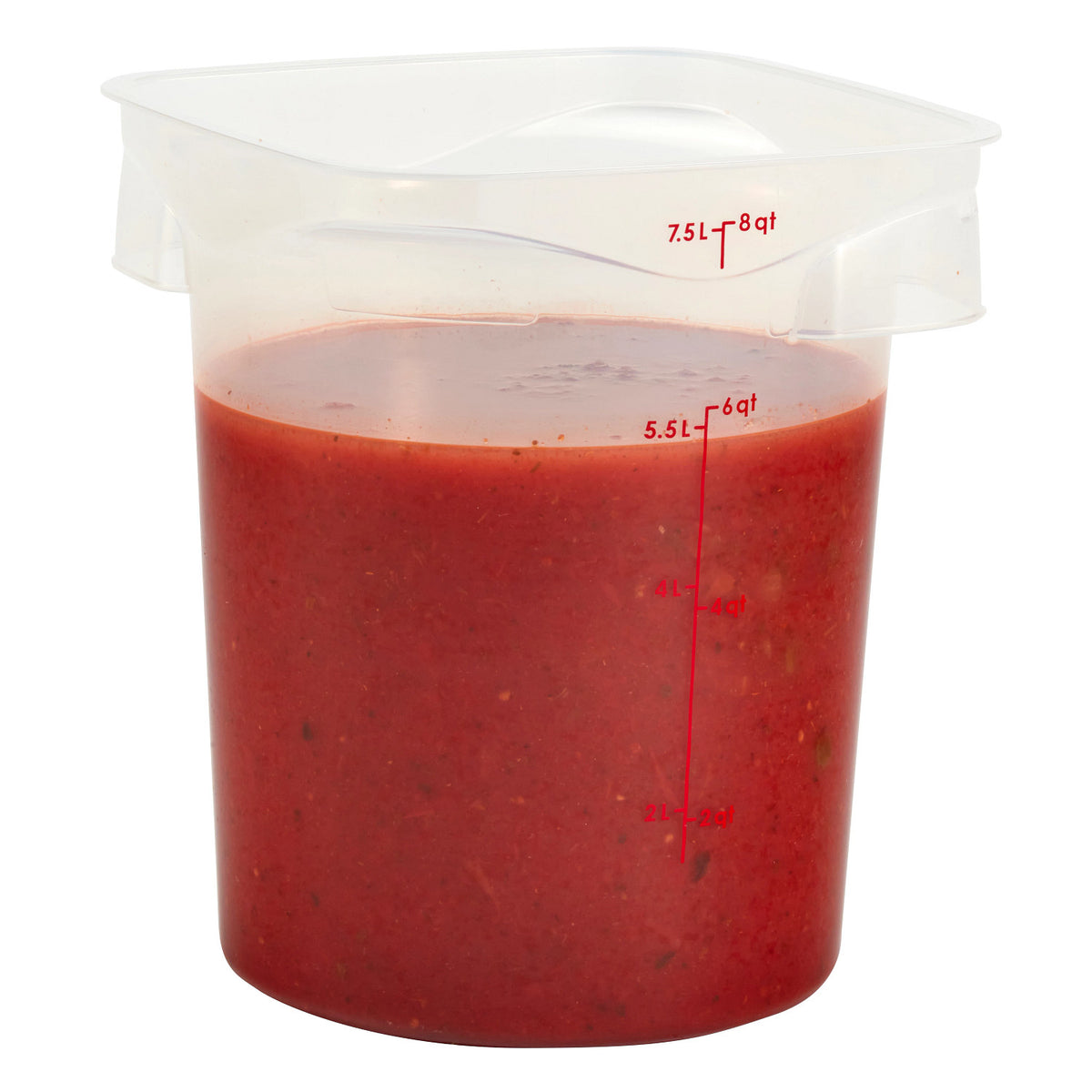 Cambro 8RFSPROPP190 FreshPro CamRounds Round Food Storage Container, 8 qt., Translucent - Translucent