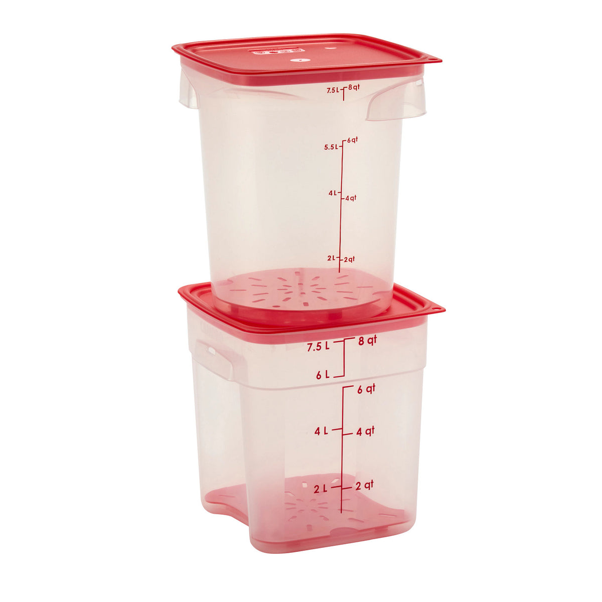 Cambro 8RFSPROPP190 FreshPro CamRounds Round Food Storage Container, 8 qt., Translucent - Translucent
