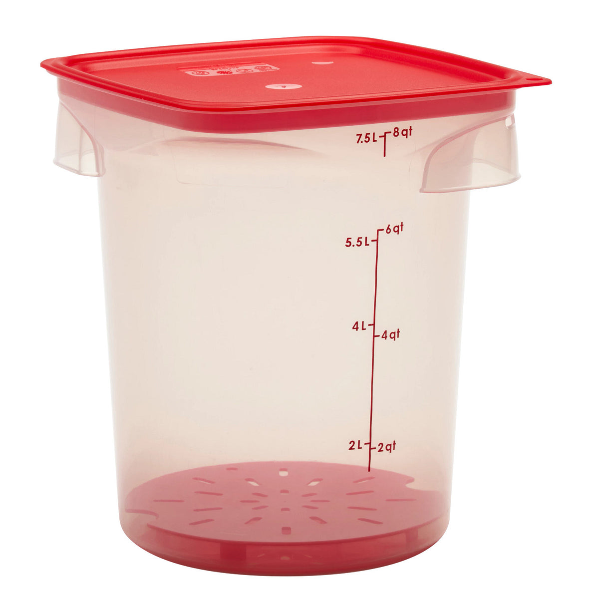 Cambro 8RFSPROPP190 FreshPro CamRounds Round Food Storage Container, 8 qt., Translucent - Translucent