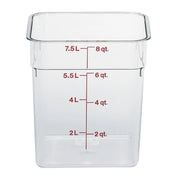 Cambro 8SFSCW135 Camwear CamSquare Square Food Storage Container, 8 qt., Clear - Clear