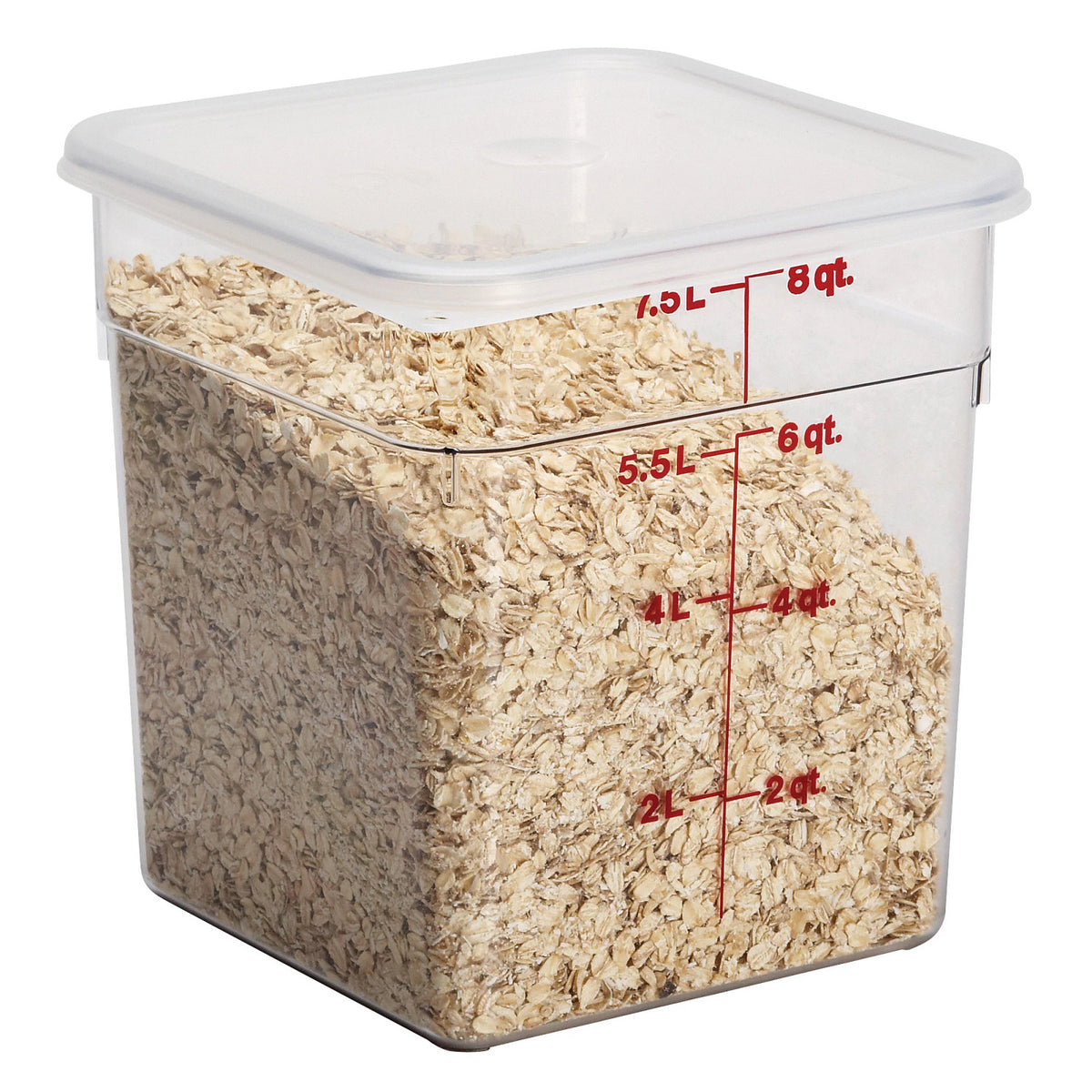 Cambro 8SFSCW135 Camwear CamSquare Square Food Storage Container, 8 qt., Clear - Clear