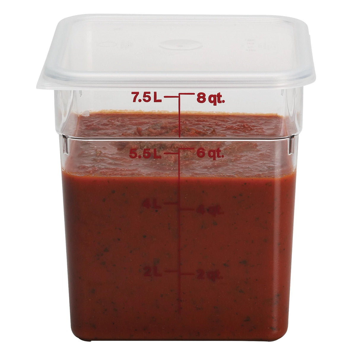 Cambro 8SFSCW135 Camwear CamSquare Square Food Storage Container, 8 qt., Clear - Clear