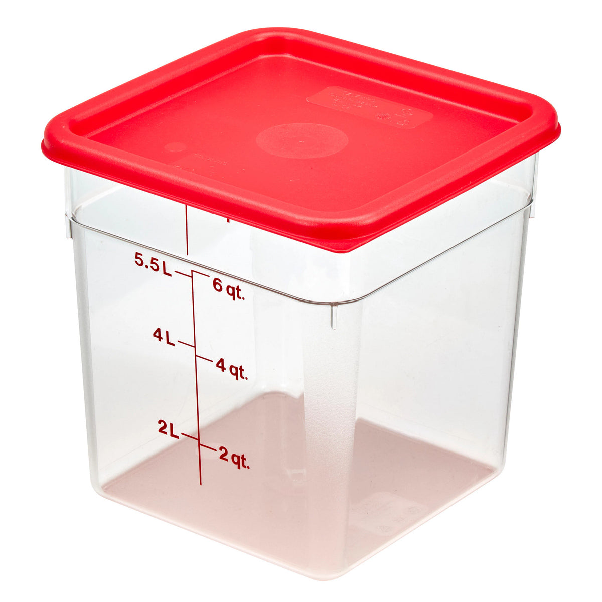 Cambro 8SFSCW135 Camwear CamSquare Square Food Storage Container, 8 qt., Clear - Clear