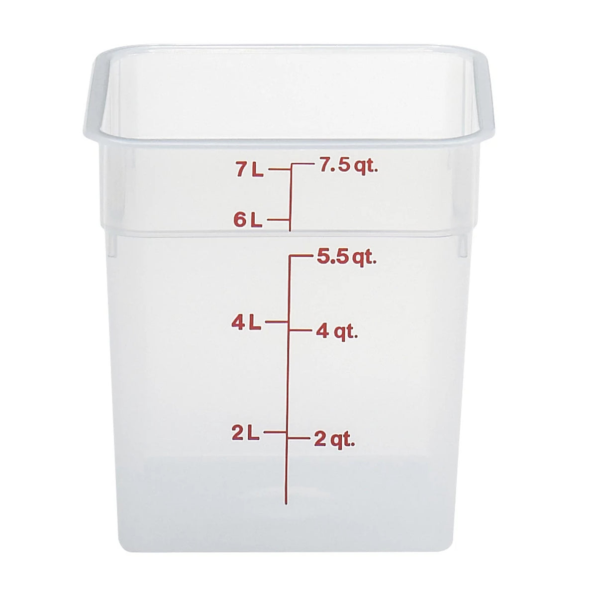 Cambro 8SFSPP190 CamSquares Classic Translucent Food Storage Container, 8 qt. - Translucent