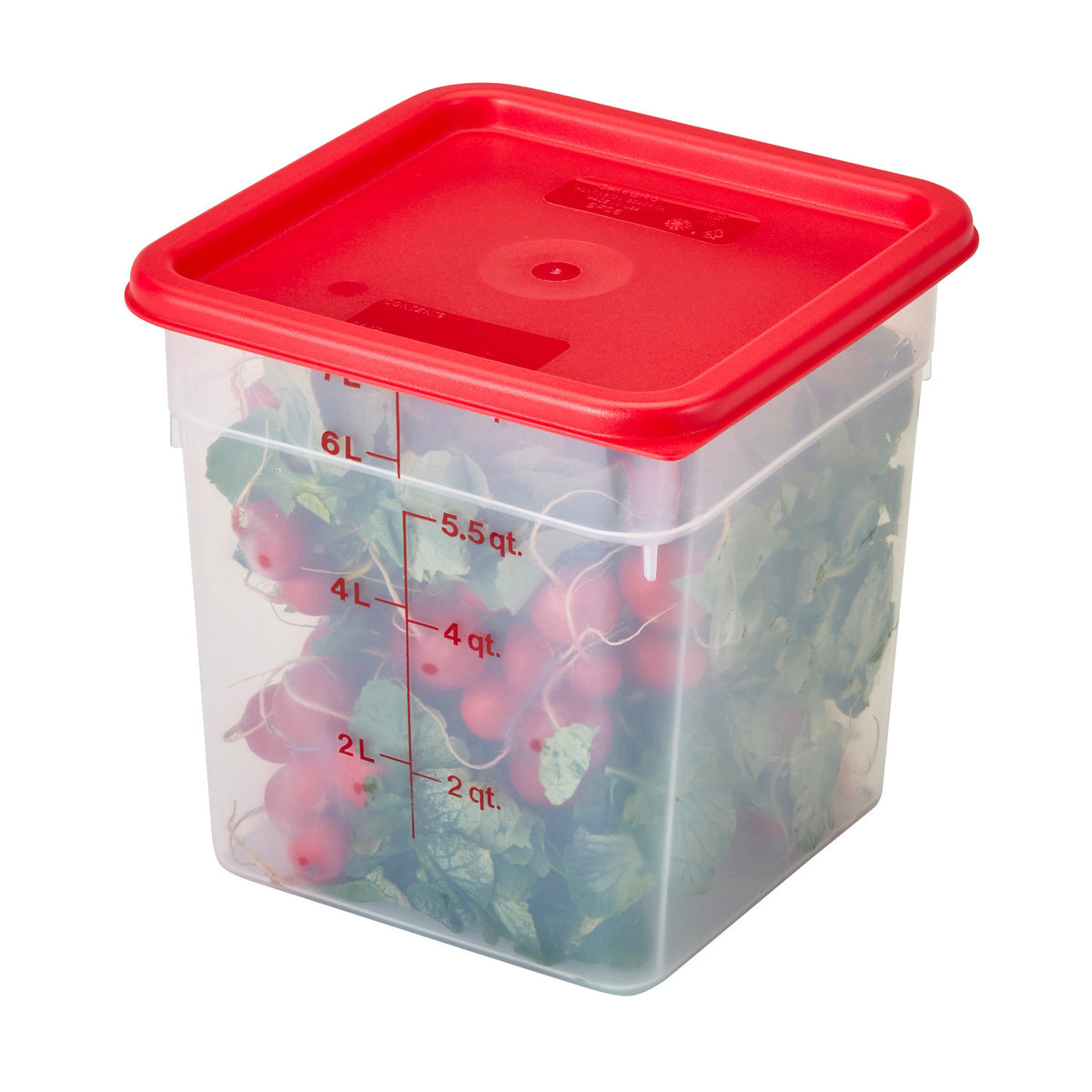 Cambro 8SFSPP190 CamSquares Classic Translucent Food Storage Container, 8 qt. - Translucent