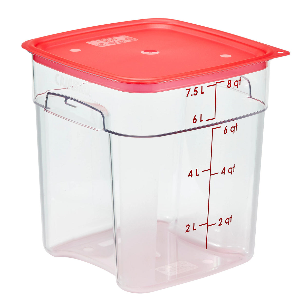 Cambro 8SFSPROCW135 FreshPro CamSquares Camwear Food Storage Container, 8 qt., Clear - Clear