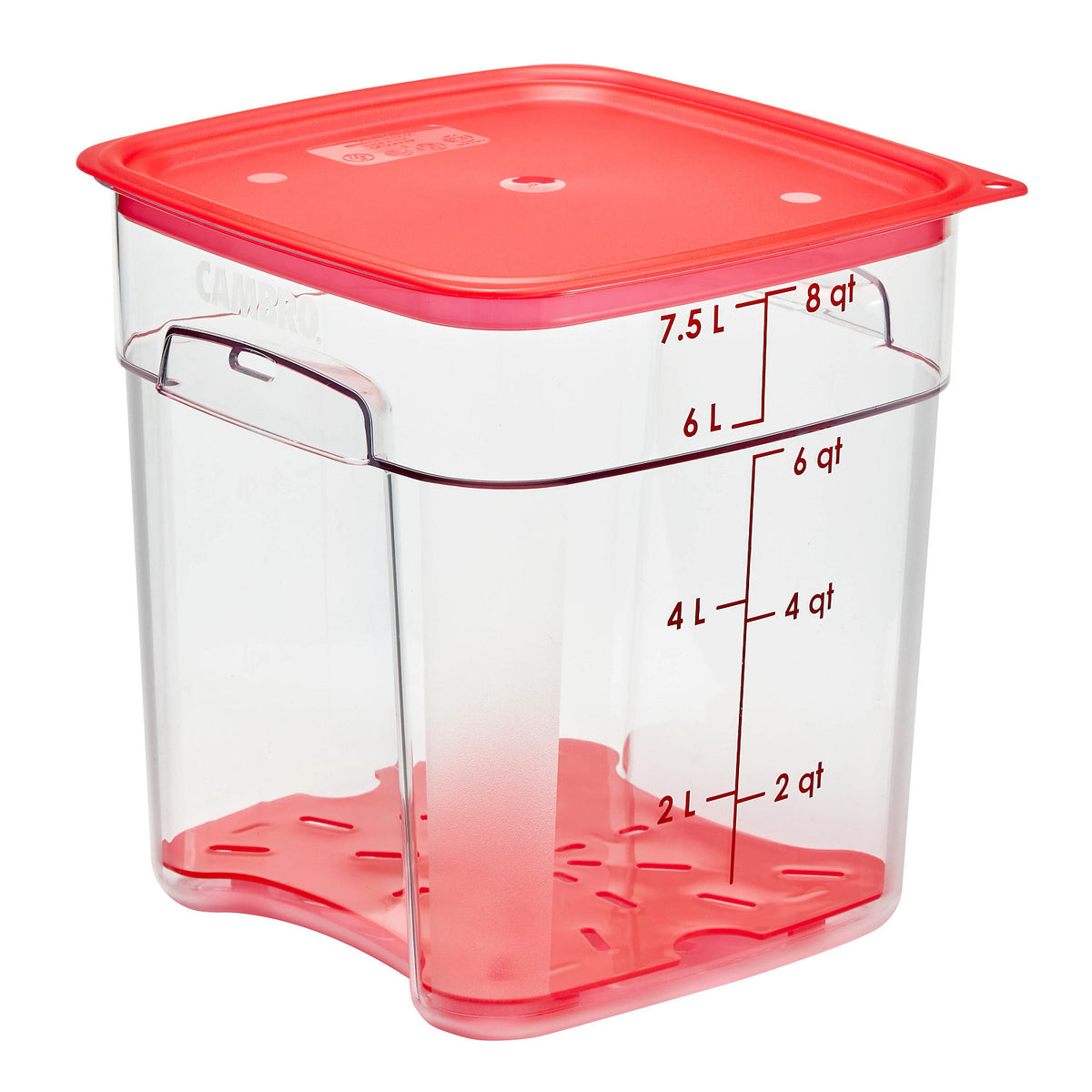 Cambro 8SFSPROCW135 FreshPro CamSquares Camwear Food Storage Container, 8 qt., Clear - Clear
