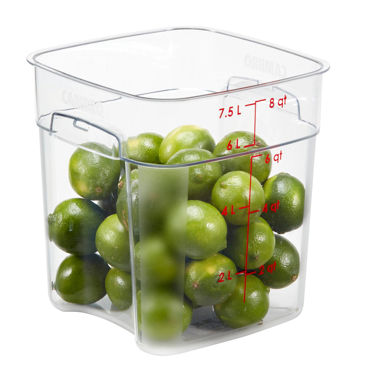 Cambro 8SFSPROCW135 FreshPro CamSquares Camwear Food Storage Container, 8 qt., Clear - Clear