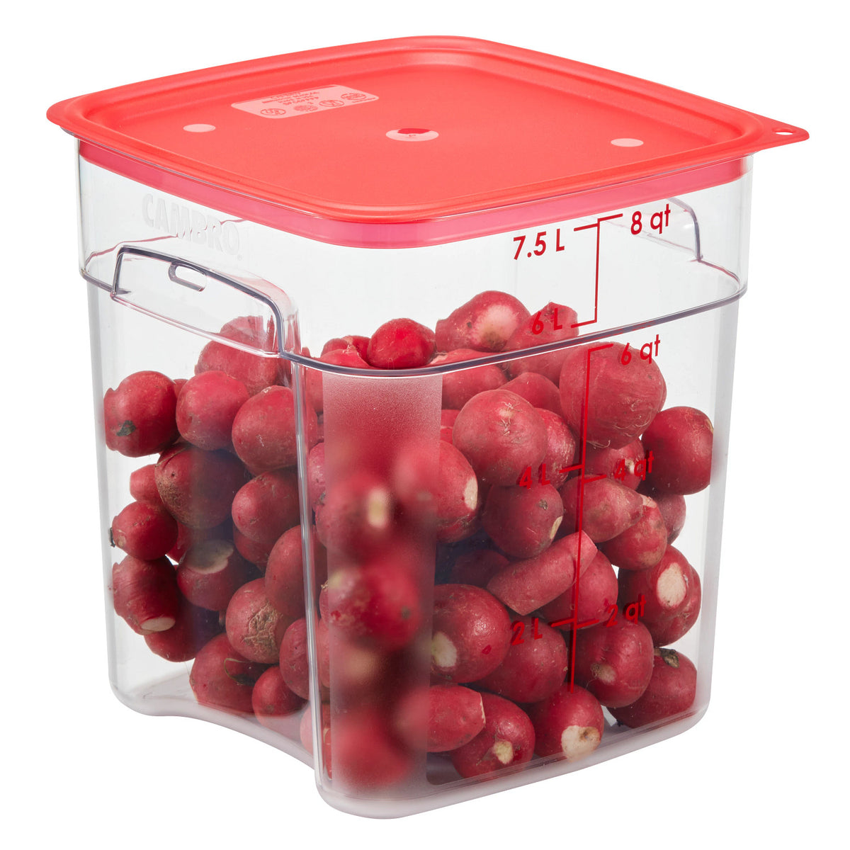 Cambro 8SFSPROCW135 FreshPro CamSquares Camwear Food Storage Container, 8 qt., Clear - Clear