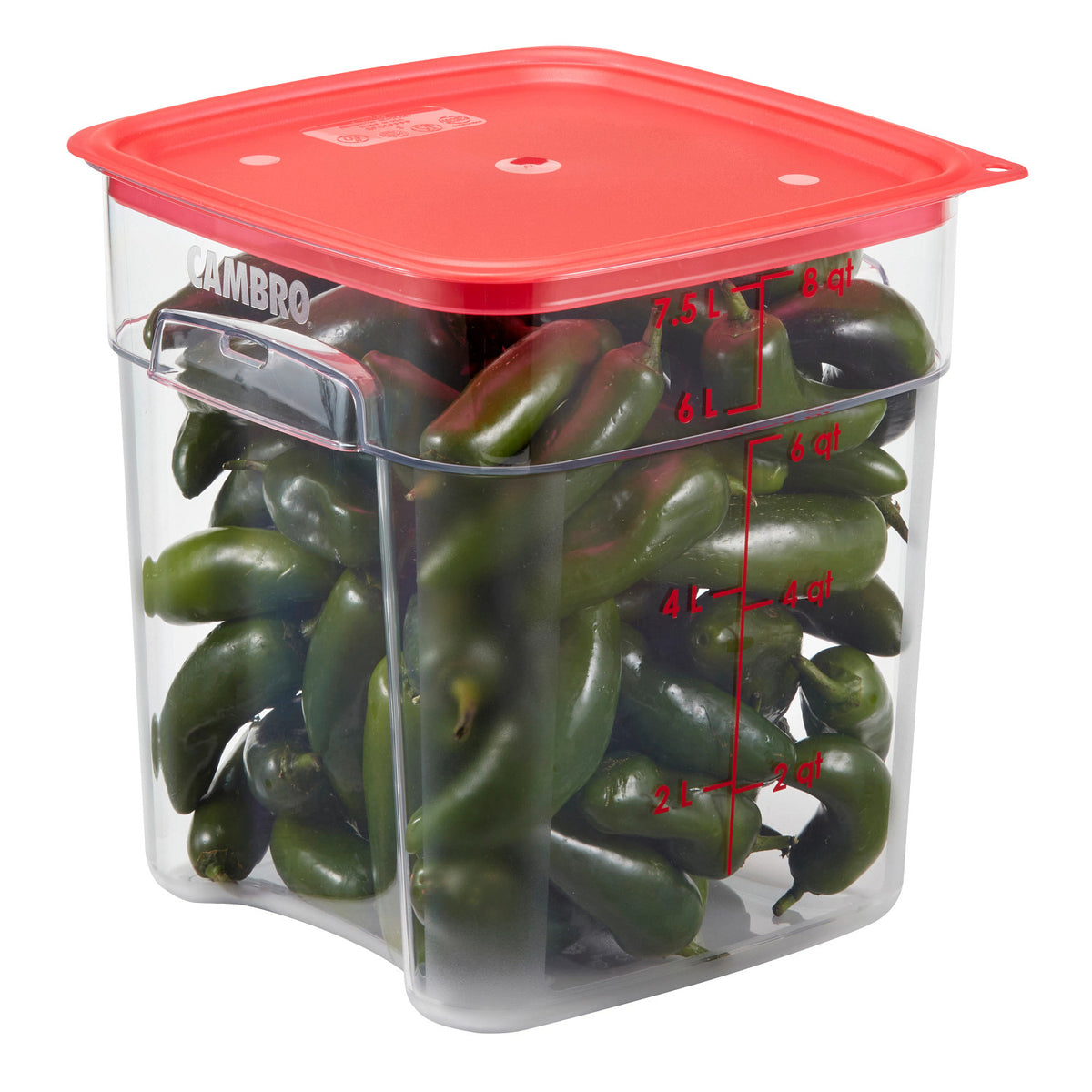 Cambro 8SFSPROCW135 FreshPro CamSquares Camwear Food Storage Container, 8 qt., Clear - Clear