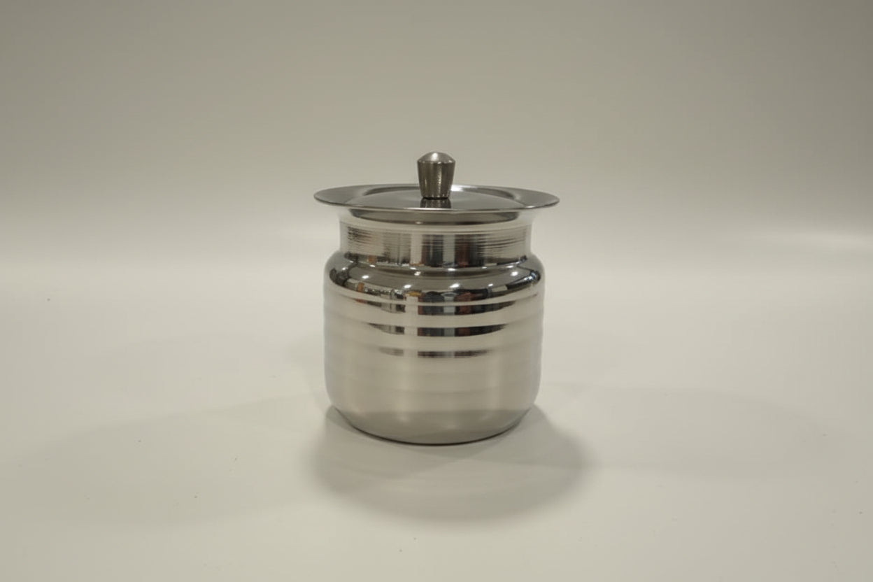 Stainless Steel Ghee Pot with Spoon and Lid