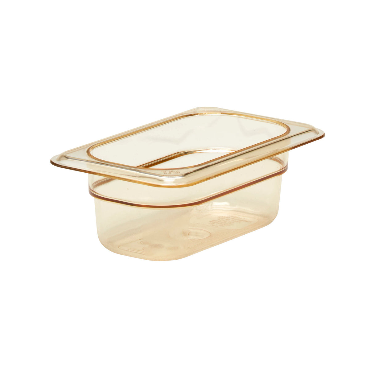 Cambro 92HP150 H-Pan One Ninth Size High Heat Food Pan, 2 1/2" Deep, 0.6 qt. - Amber