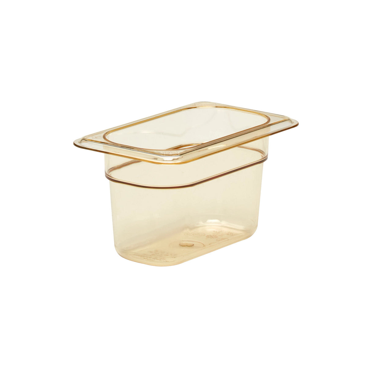 Cambro 94HP150 H-Pan One Ninth Size High Heat Food Pan, 4" Deep, 0.9 qt. - Amber