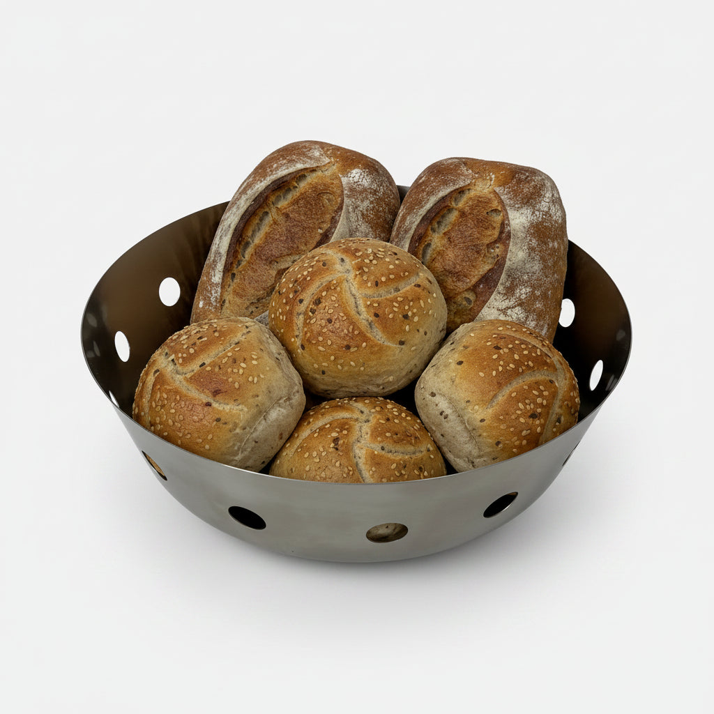 Stainless Steel Round Basket - 9.5inch by Nishi Enterprise Inc (stainless-steel-round-basket-9-5inch)