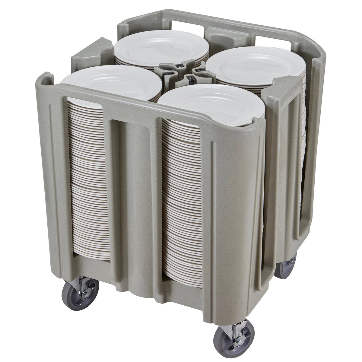 Cambro ADCSC480 S-Series Compact Adjustable Dish Caddy, 4 Towers - Speckled Gray