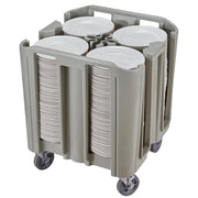 Cambro ADCSC480 S-Series Compact Adjustable Dish Caddy, 4 Towers - Speckled Gray