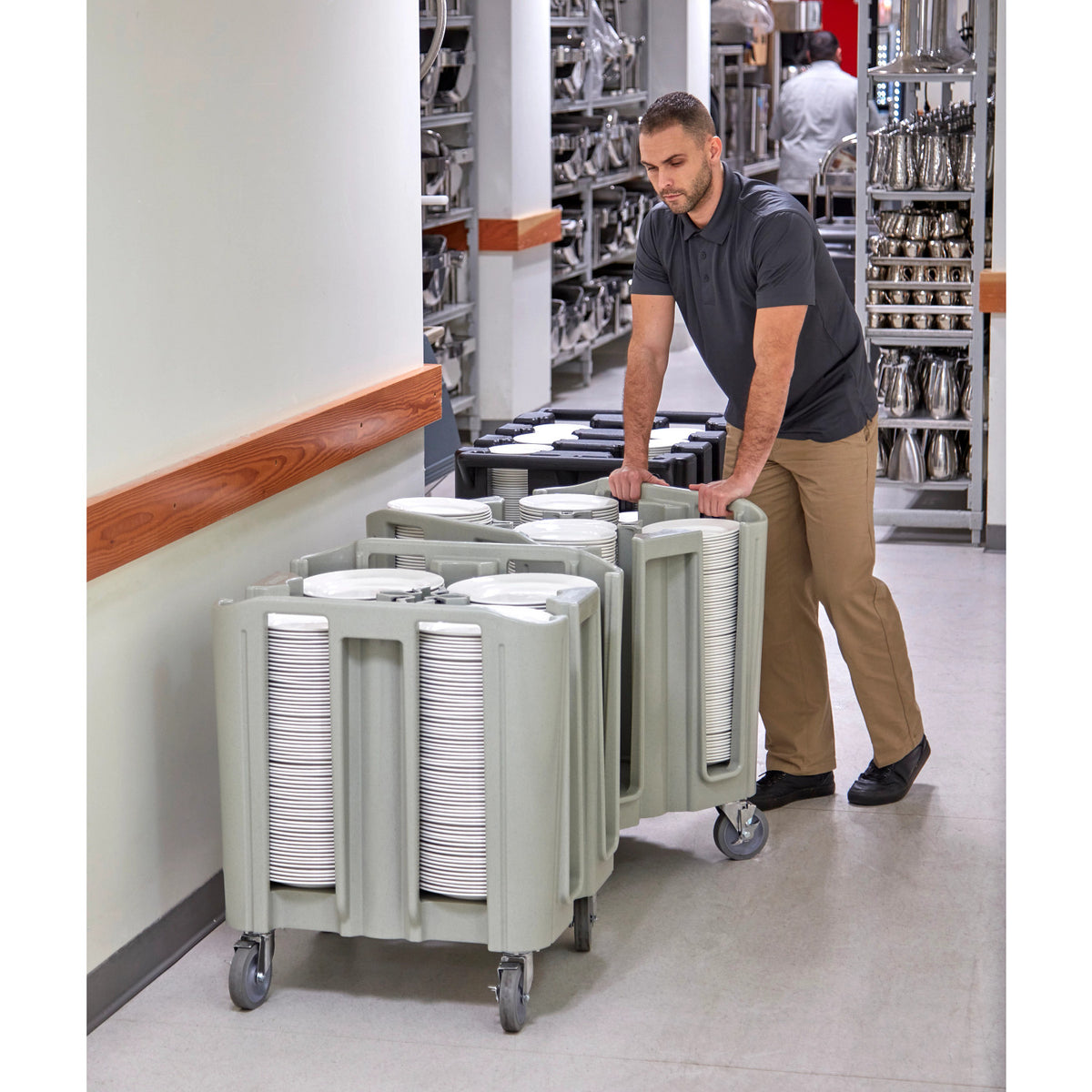 Cambro ADCSC480 S-Series Compact Adjustable Dish Caddy, 4 Towers - Speckled Gray