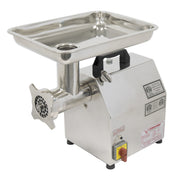 Commercial 1 HP stainless steel meat grinder with feeder pan