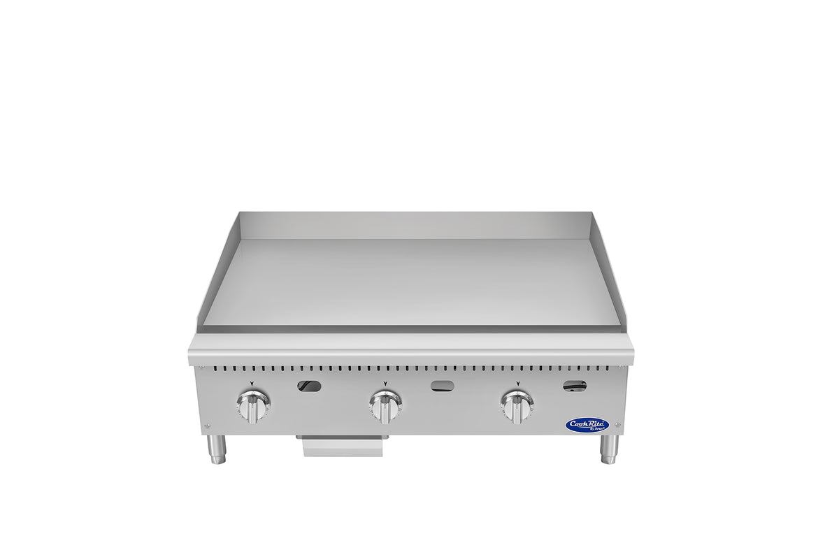 Atosa CookRite ATG-3624-S 36" Thermostatic Polished Steel Griddle, 120,000 BTU