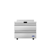 Atosa AWR36D2 36" Worktop Refrigerator with Drawers & Backsplash, 8.97 Cu. Ft.