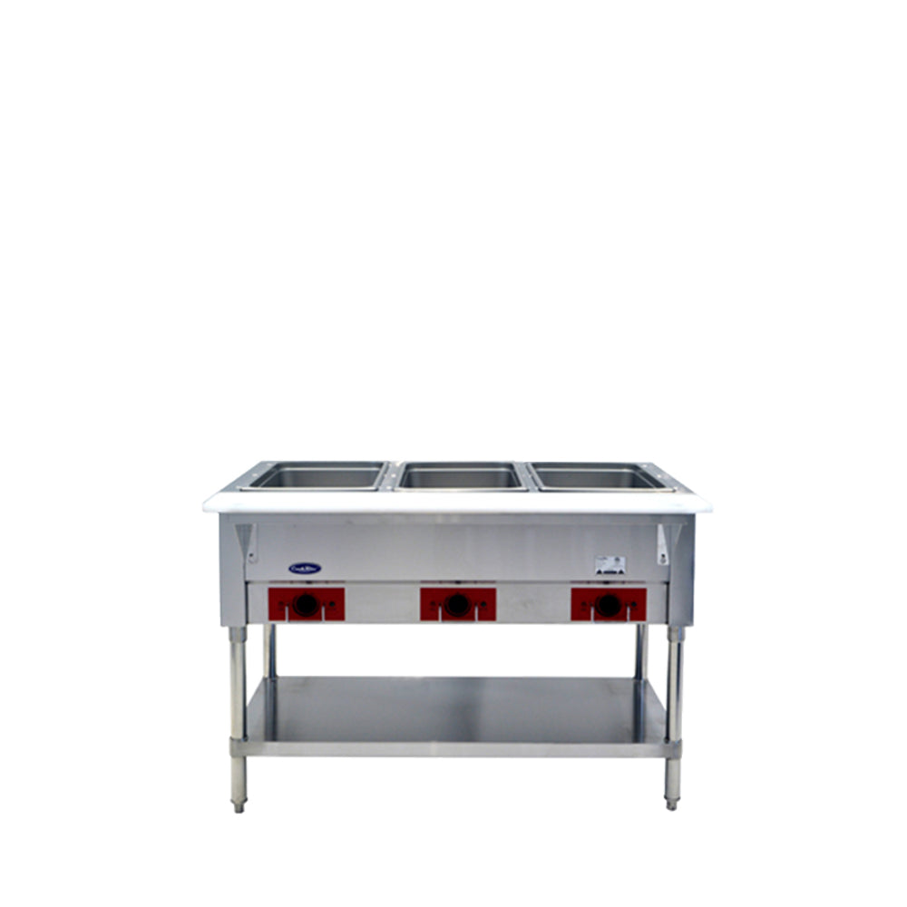 Atosa CookRite CSTEA-3C 44" 3 Open Well Electric Steam Table, 15.5 Cu. Ft.