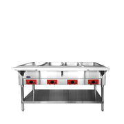 Atosa CookRite CSTEA-4C 58" 4 Open Well Electric Steam Table, 19.8 Cu. Ft.