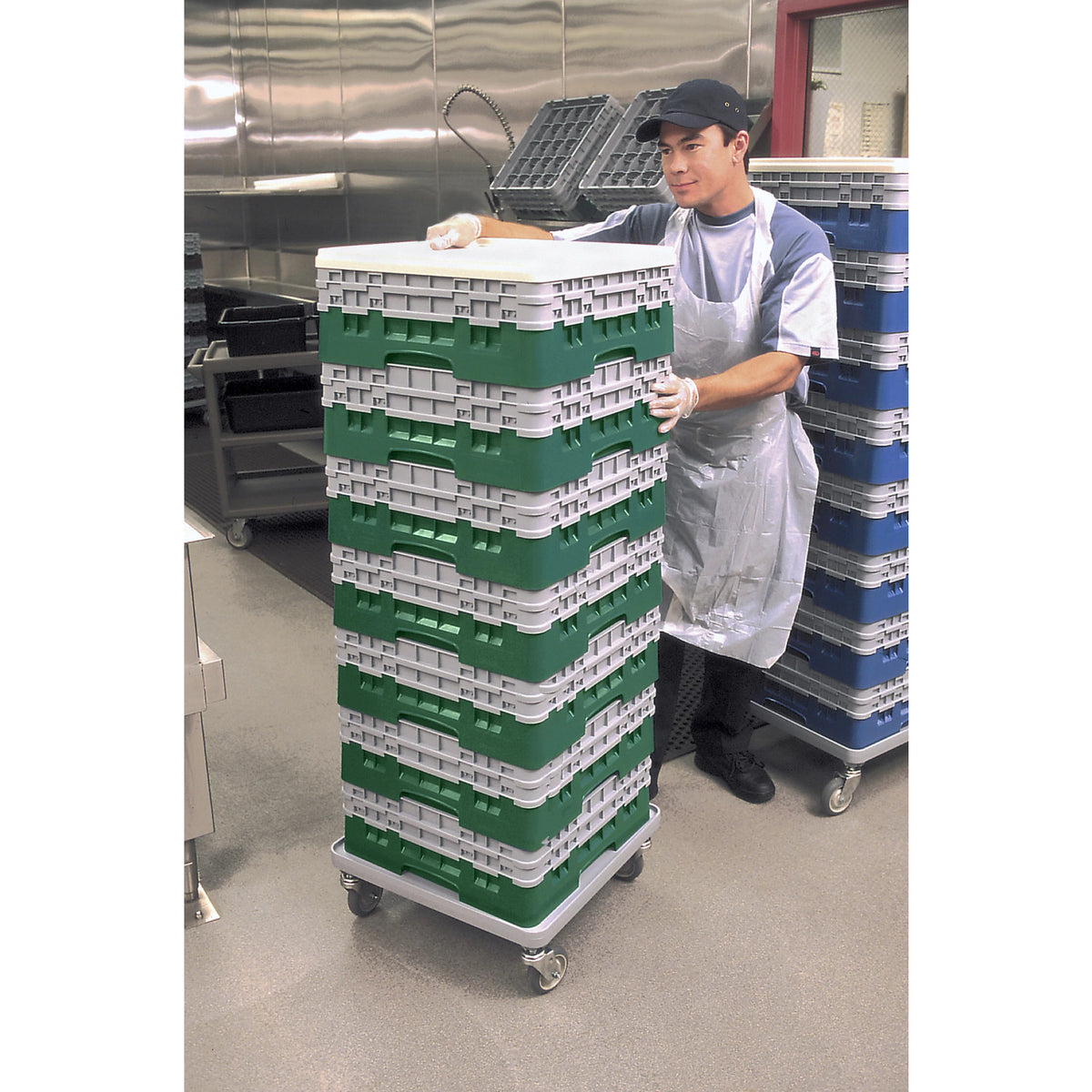 Cambro BR578119 Camrack Full Size Open Base Rack, 7 1/4" Tall - Sherwood Green