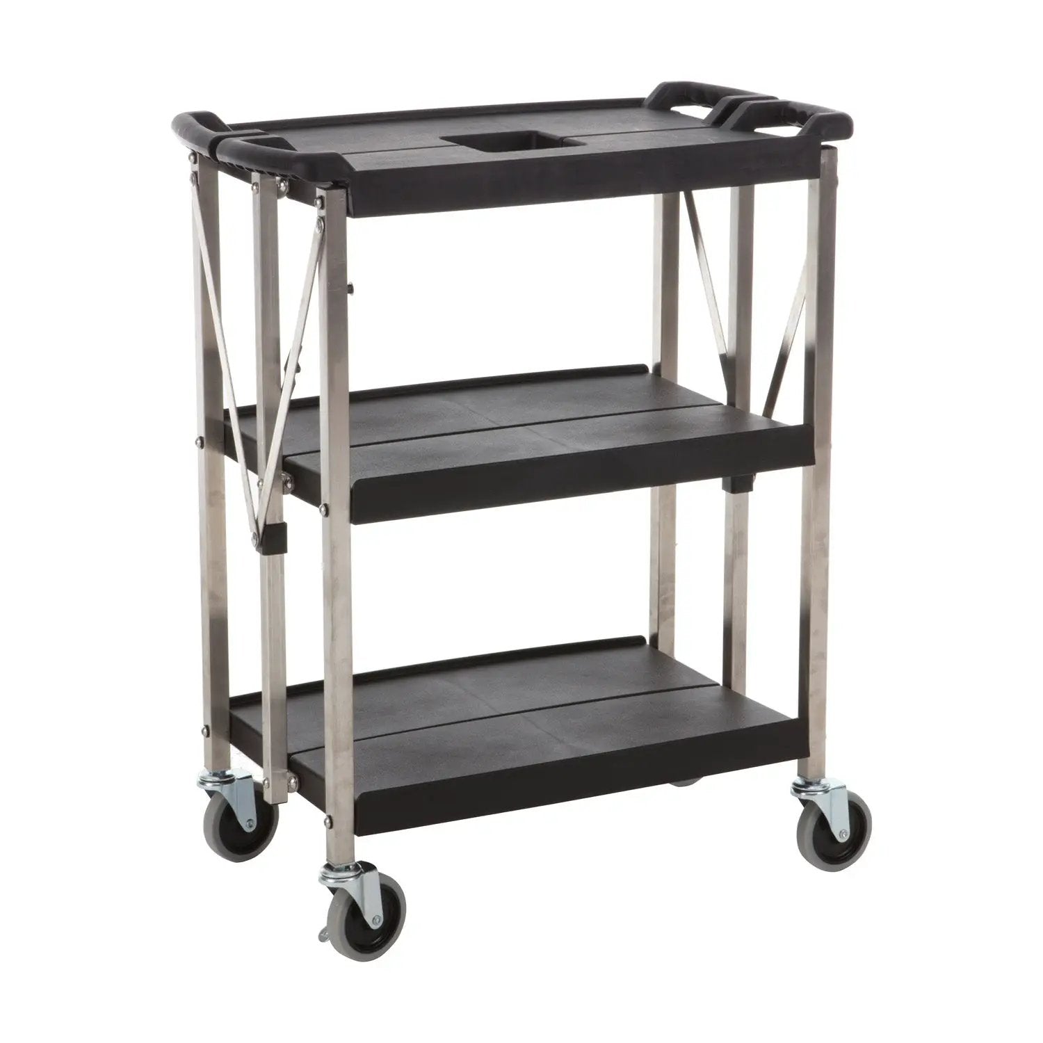 CAC China BTCF-30S Utility Cart Foldable 3-Tier 30x16-1/2x36"H Case Pack of 1 by CAC China (cac-china-btcf-30s-utility-cart-foldable-3-tier-30x16-1-2x36h-case-pack-of-1)