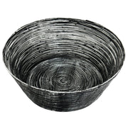 Black/Silver Wire Round Bread Basket - 8 Inch.