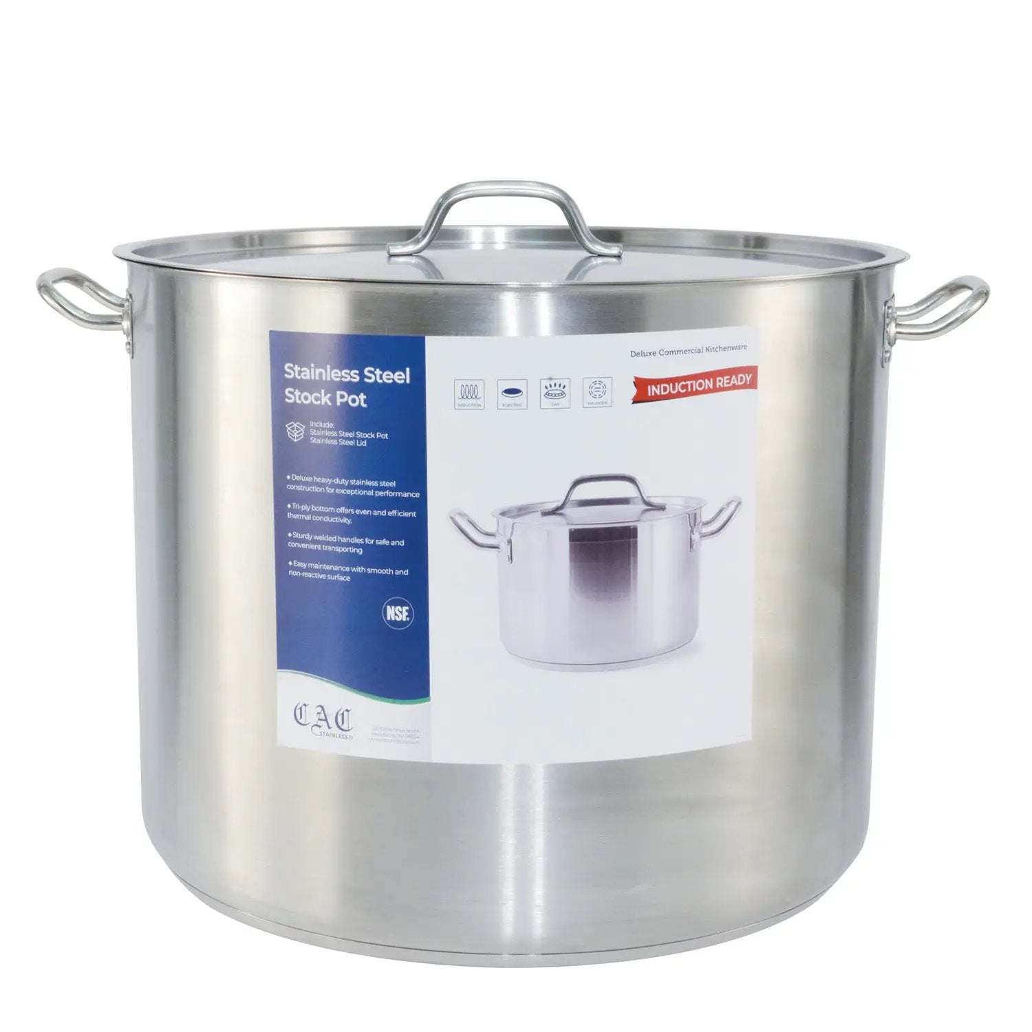 CAC China STKP-83 Stock Pot SS W/ Lid 83QT Product Image
