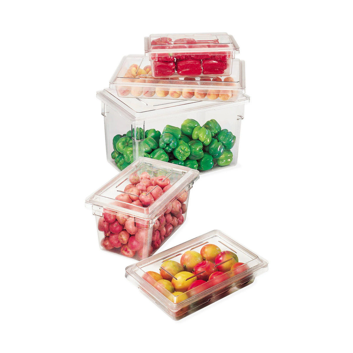 Cambro 18263CW135 Camwear Full Size Food Storage Box, 5.0 gal., 18" x 26" x 3 1/2" - Clear