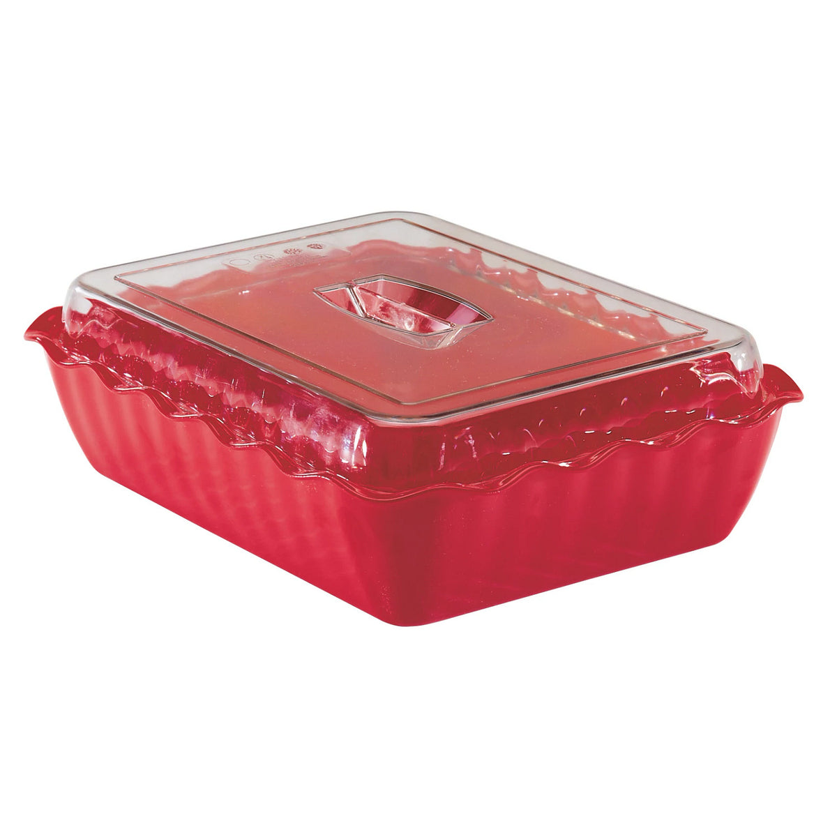 Cambro DC10404 Deli Crock, 4.9 qt., 13 3/16" x 10 7/16" x 3 3/16" - Red