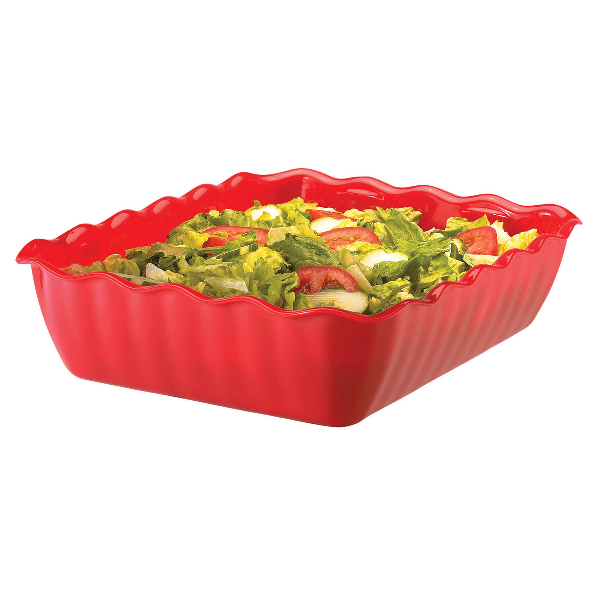 Cambro DC10404 Deli Crock, 4.9 qt., 13 3/16" x 10 7/16" x 3 3/16" - Red