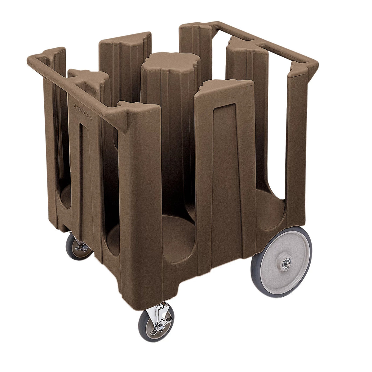 Cambro DC1225131 Poker Chip Dish Caddy, 4 Columns, Plates to 12 1/4" - Dark Brown