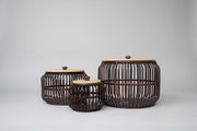 Dark Wooden Pani Puri Basket Set Product Image