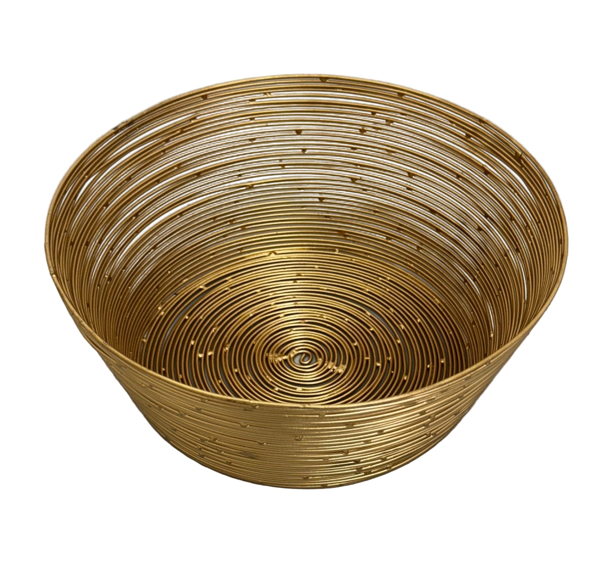 Gold Wire Round Bread Basket - 8 Inch.