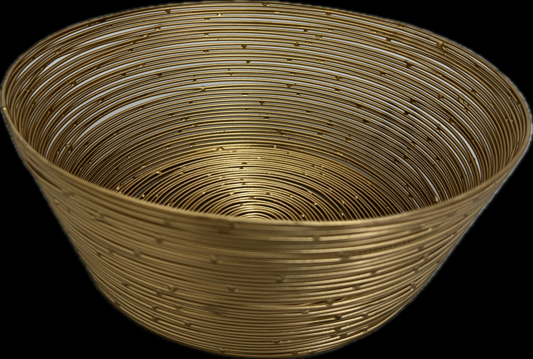 Gold Wire Round Bread Basket- 6 Inch.
